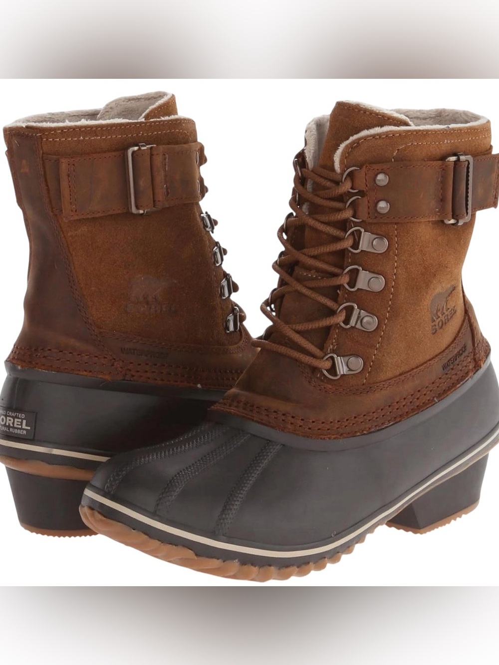 Sorel 7.5 Women's Winter Fancy Lace II Suede Rain Boot Waterproof